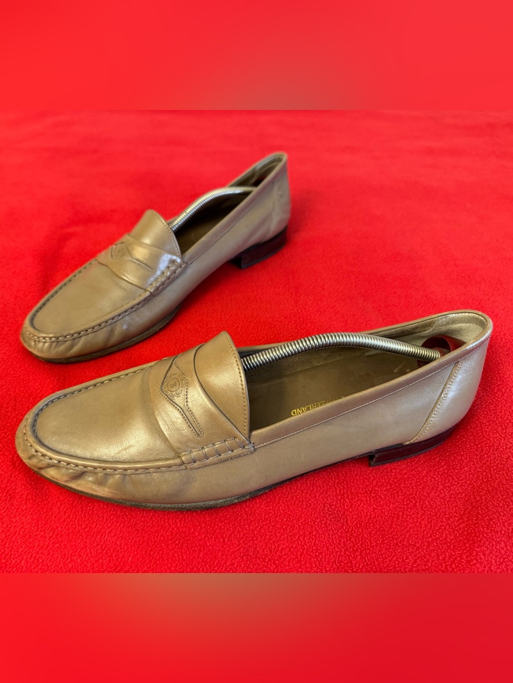 Bally Pompano Of Switzerland Loafers Shoes Men’s Size 12 M Beige Leather